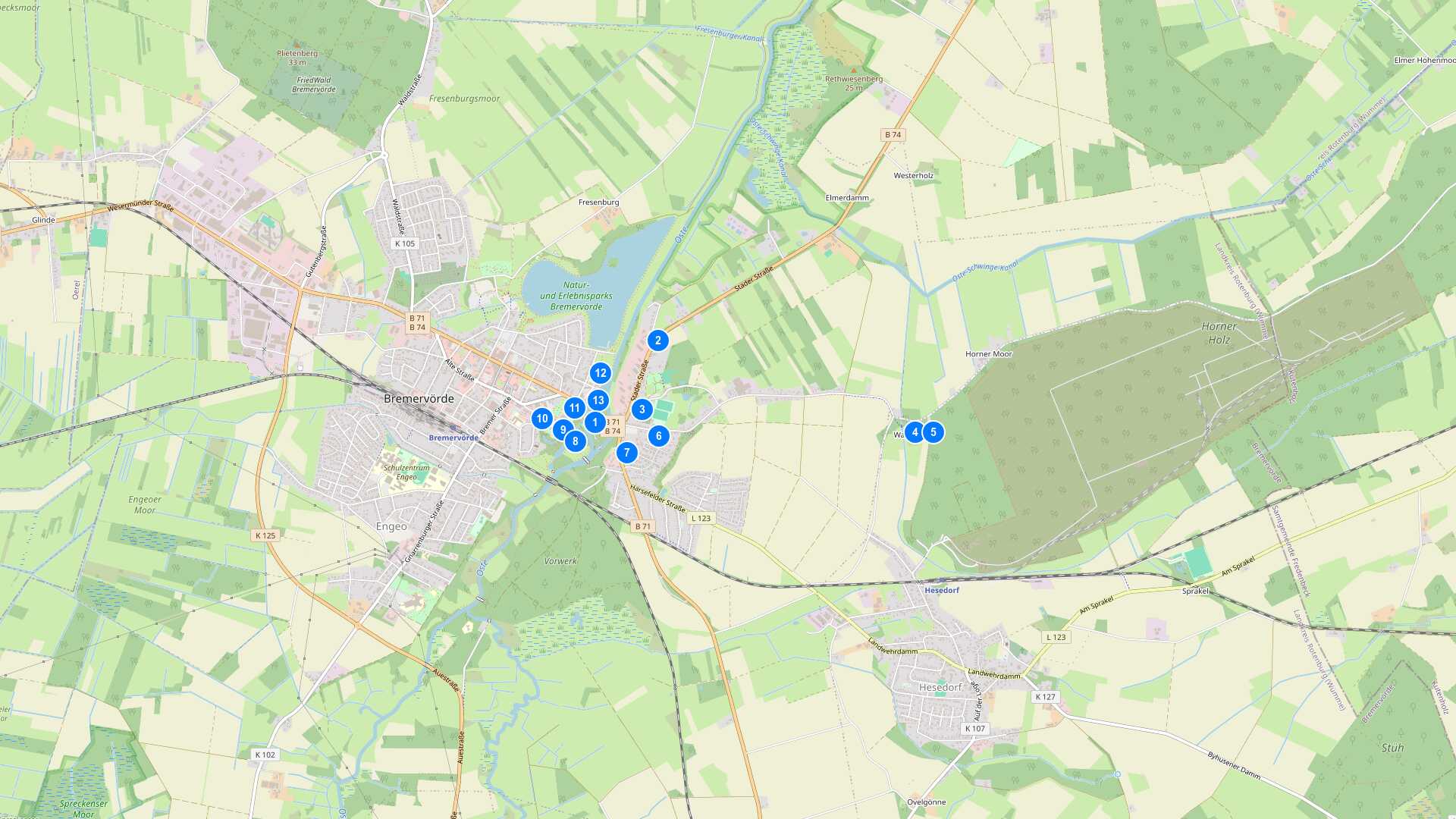 Karte des historischen Rundgangs